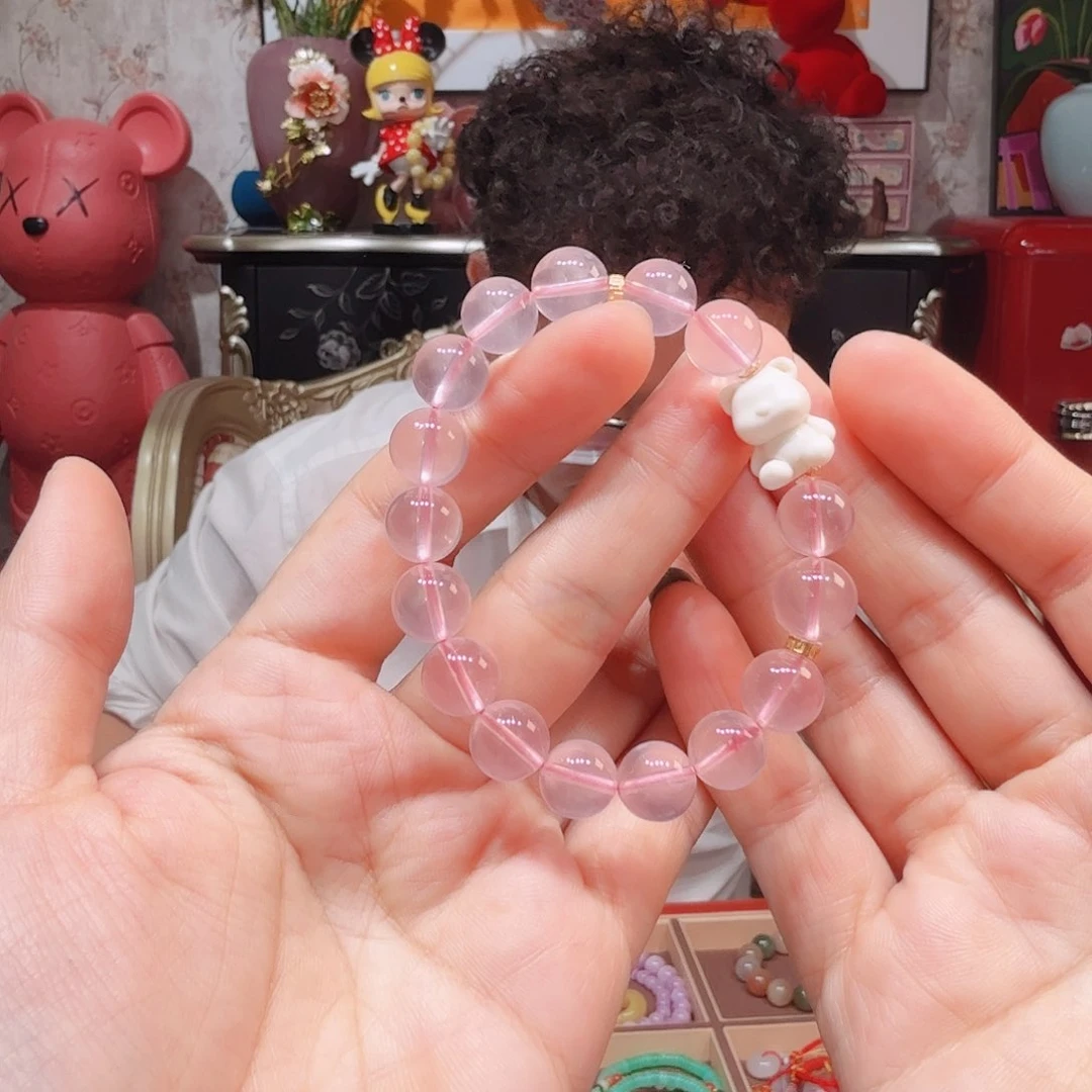 水晶手串18K金镶嵌手串