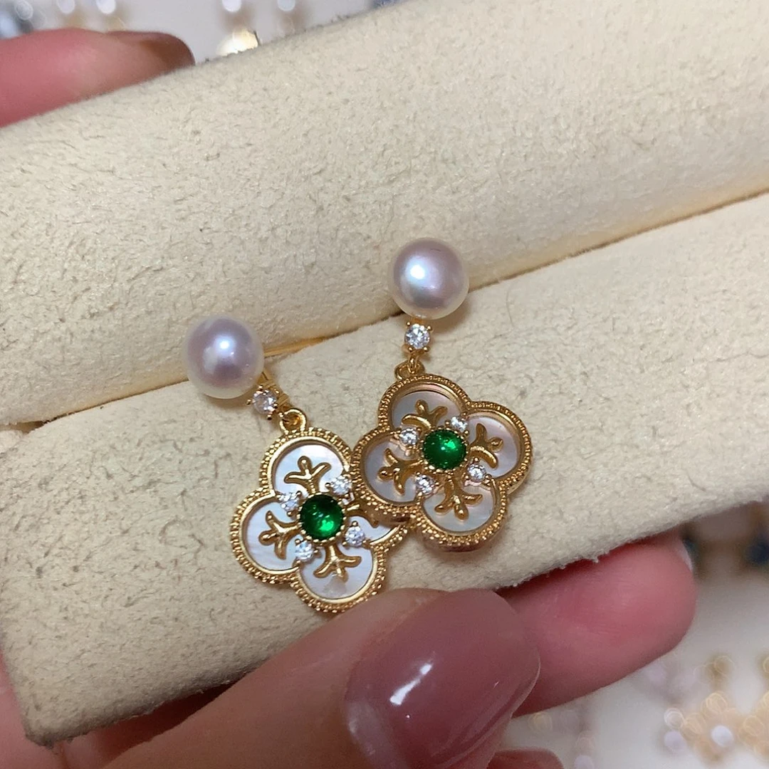 淡水珍珠耳饰合金