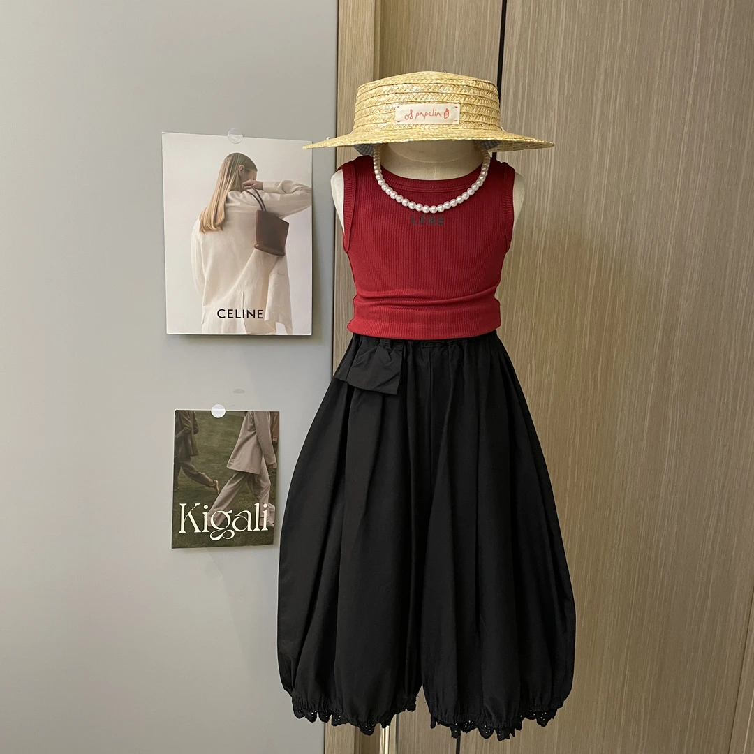 【现货】女童字母小背心辣妹装小美背上衣网红童装洋气短款上衣潮