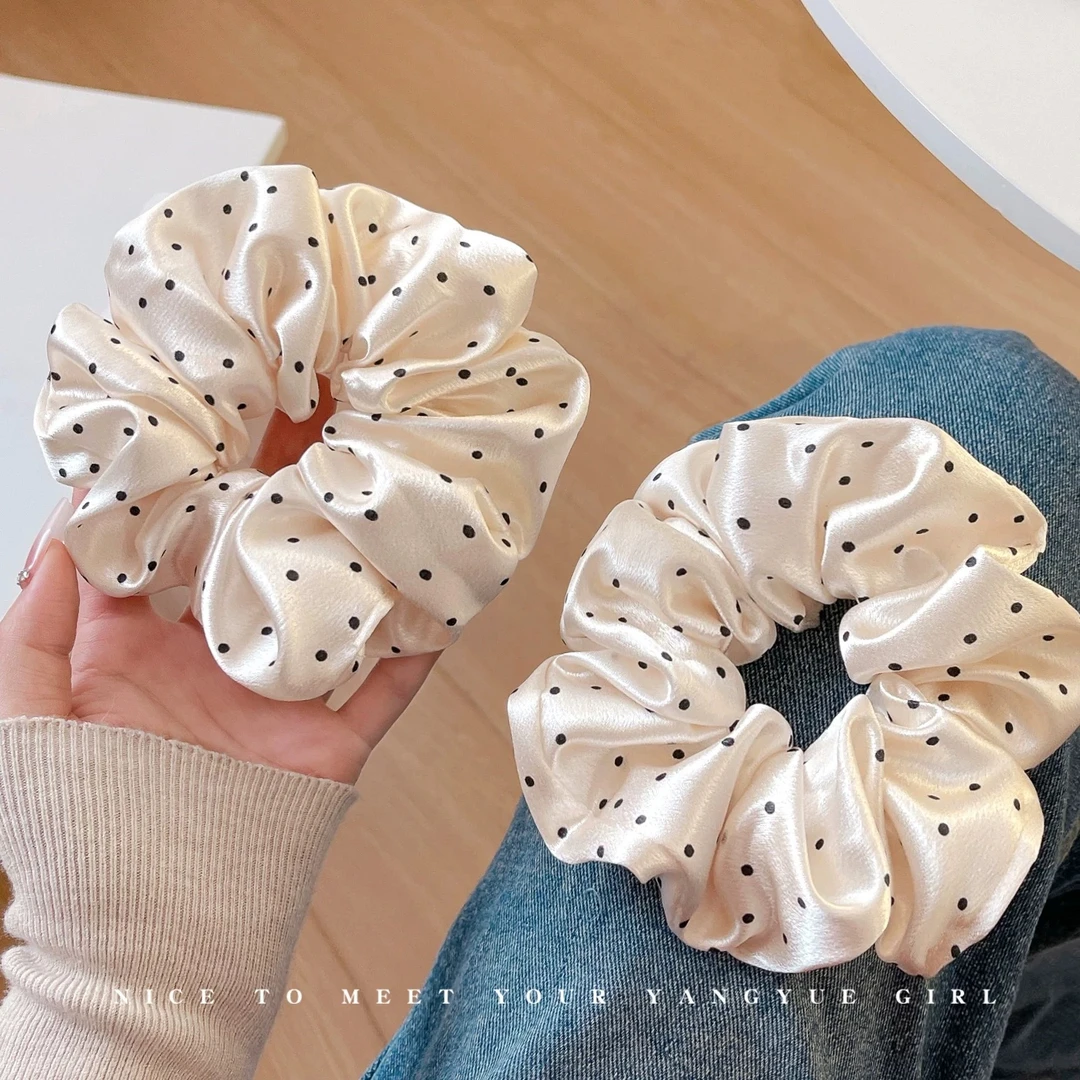 韩系风波点缎面大肠发圈女扎头发发绳高级感耐用头绳橡皮筋头饰发