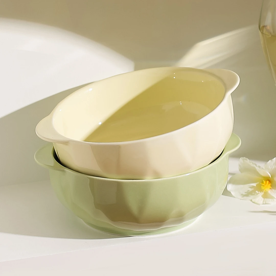 川岛屋大号双耳汤碗家用2025新款大碗陶瓷碗面碗泡面碗高颜值汤盆