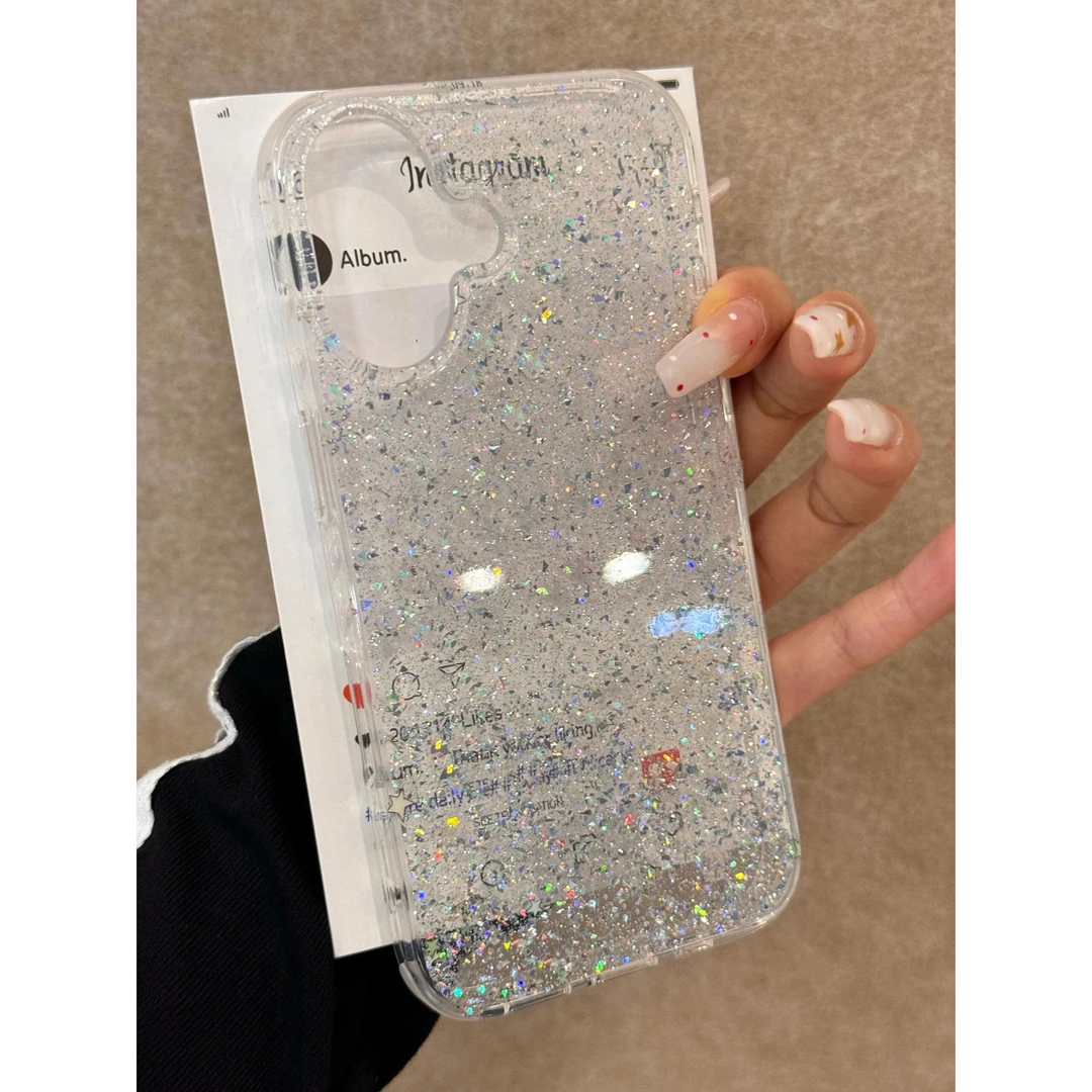 buling闪粉壳IMD适用苹果15/16promax手机壳14/13高级12/11仙女款