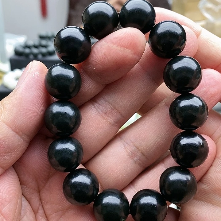 【闪购商品】未镶嵌手链和田玉16黑青
