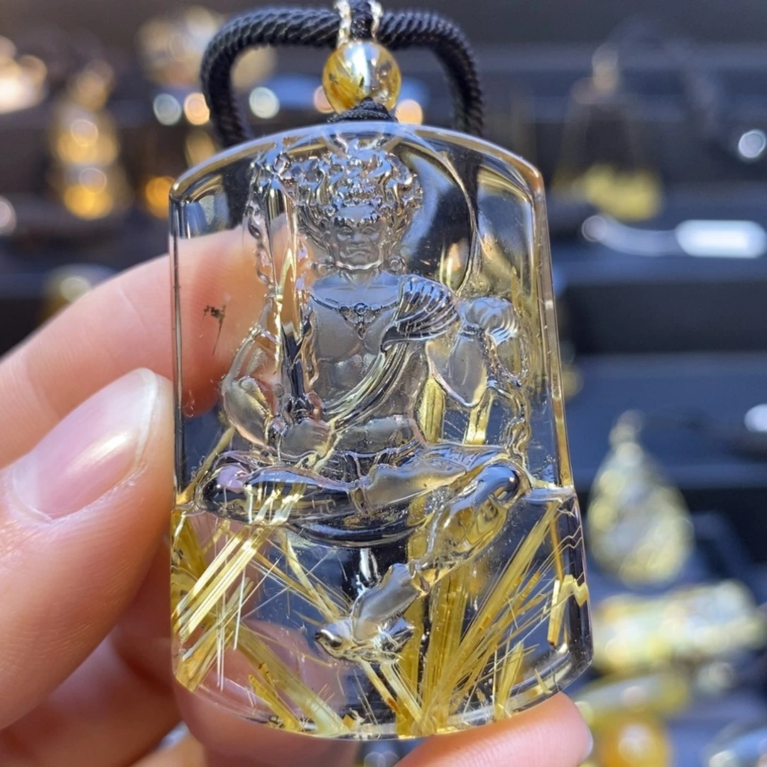 颈饰未镶嵌水晶?**杨钛晶花不动明王吊坠