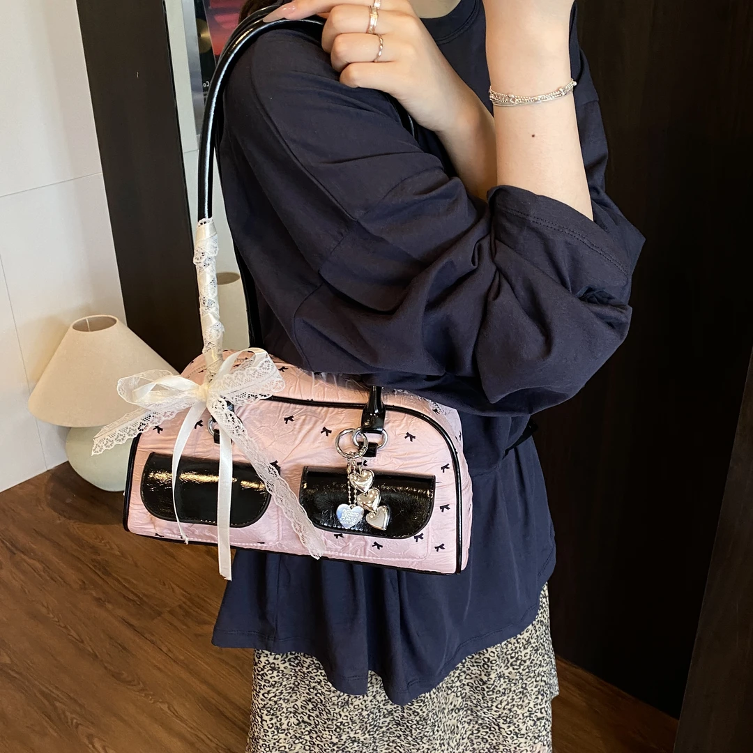 甜酷辣妹风包包女式2025新款时尚超火小众单肩腋下包手提波士顿包