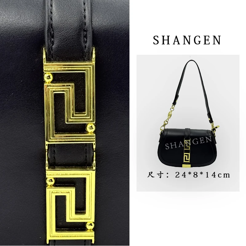 【尚恩CC】FES-6667-黑色-RAIN.CUN轻奢小众时尚女士包24*8*14