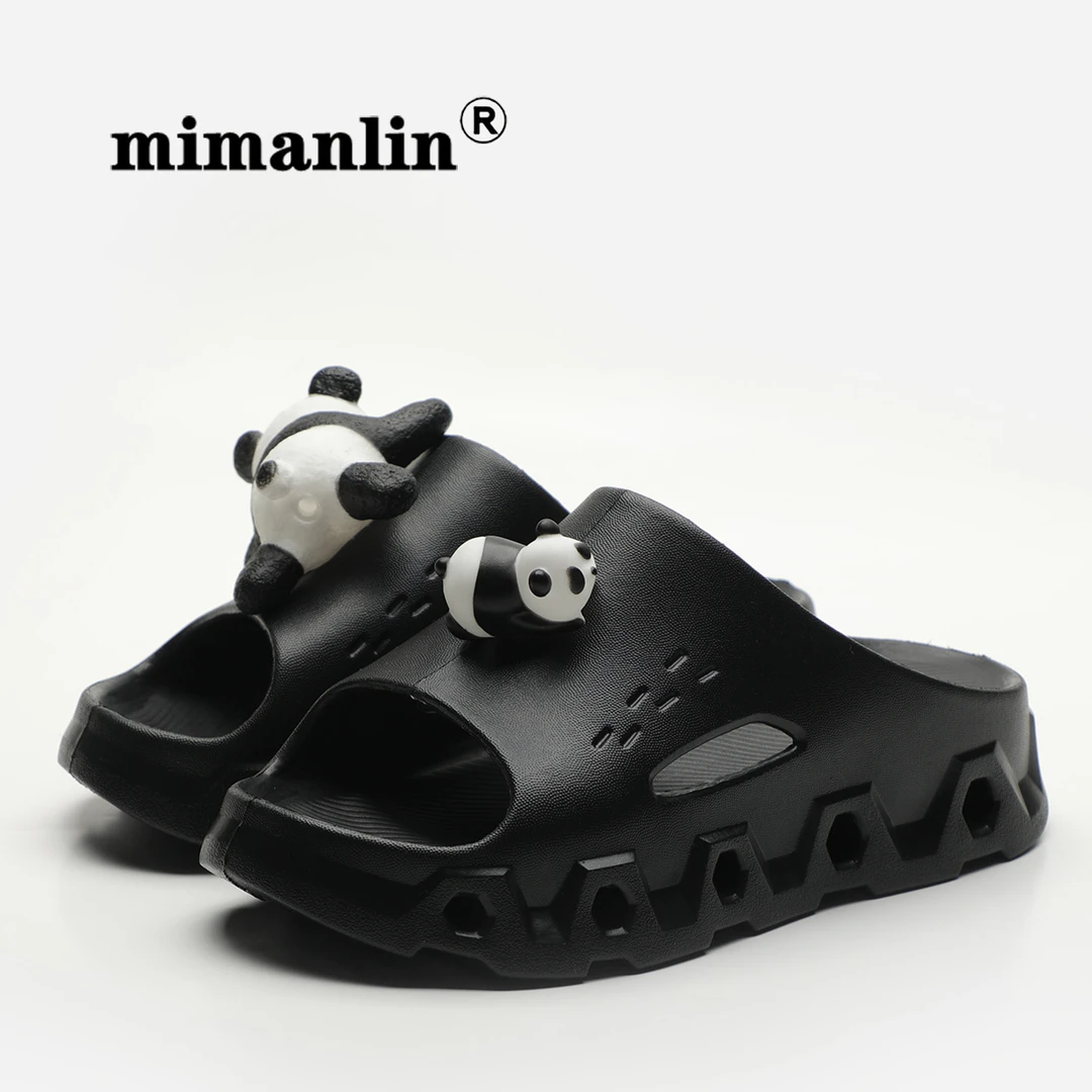 熊猫情侣厚底拖鞋女夏季外穿新款休闲时尚网红潮牌居家洗澡凉拖鞋