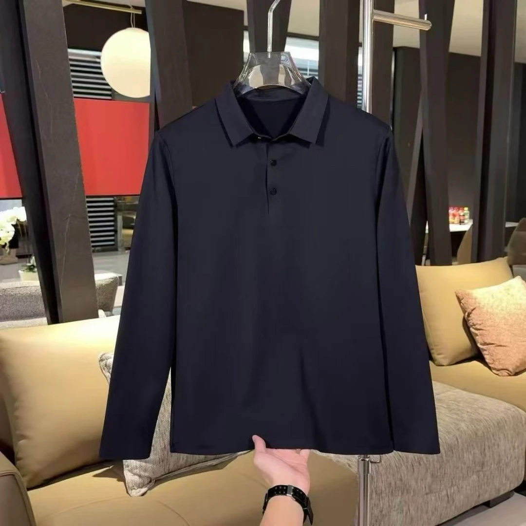 LC-9097*(木又寸)夏季爆款男士商务休闲时尚修身透气长袖POLO衫