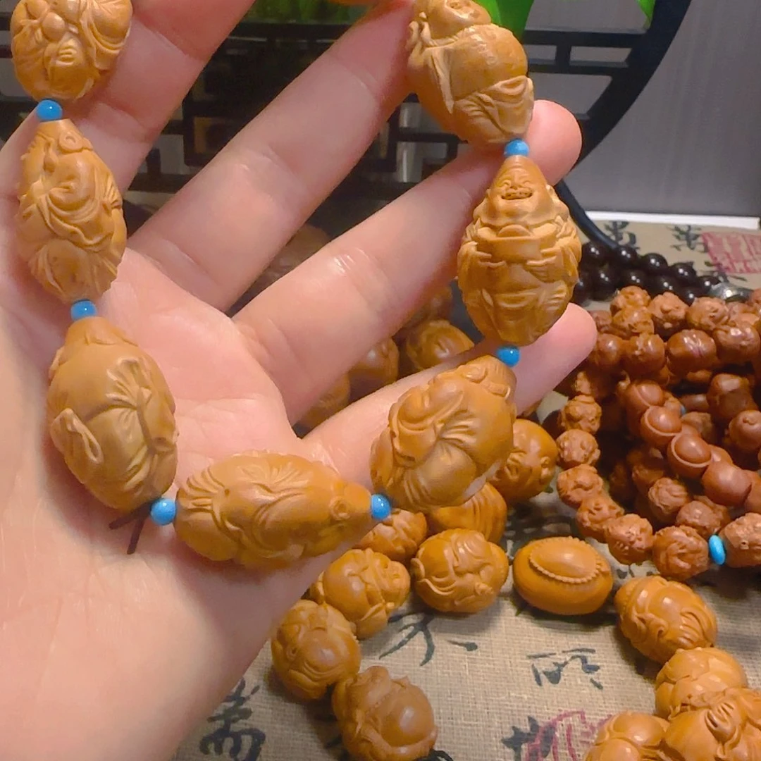 橄榄核手串/手链橄榄盒八宝财神1.9