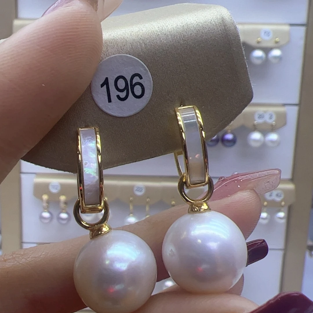 淡水珍珠耳饰银S925镶嵌