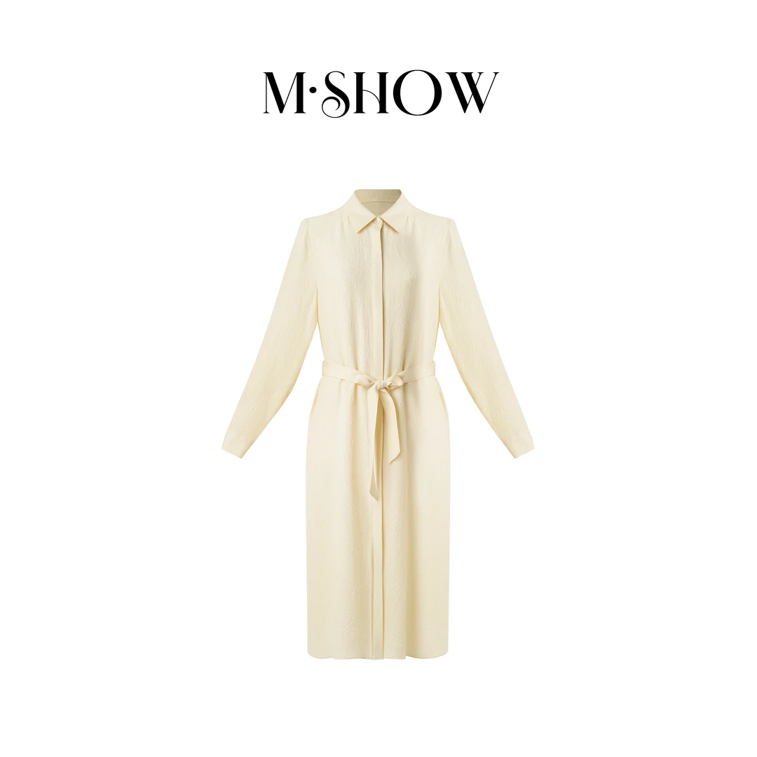 【蝶影如梦】100%桑蚕丝25姆米冠乐绉轻奢长袖真丝连衣裙5099L