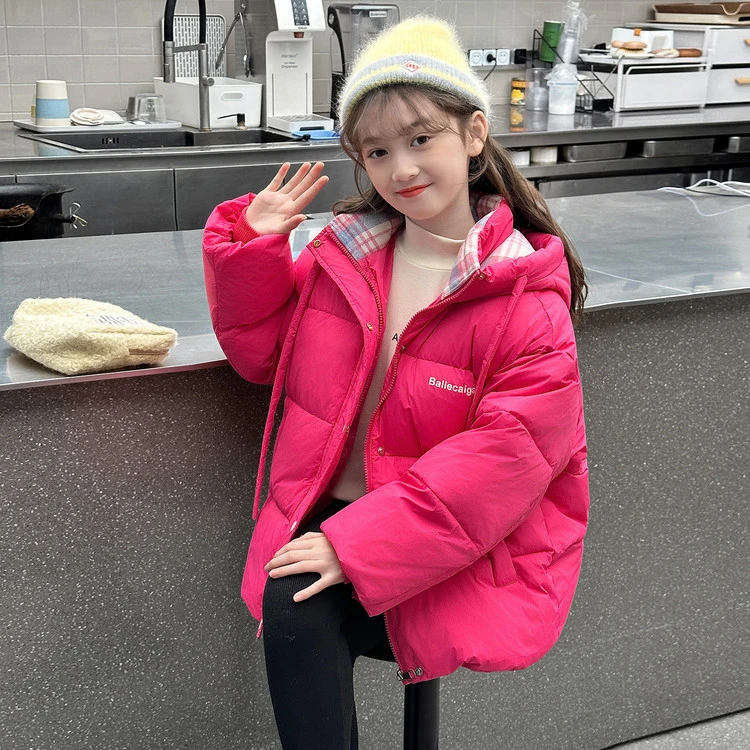 女童棉服2025新款洋气中大童棉衣连帽加厚保暖儿童棉袄外套冬装潮