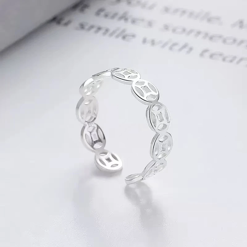 足银纯银999铜钱戒指时尚高级送妈妈送闺蜜 WJZ-2