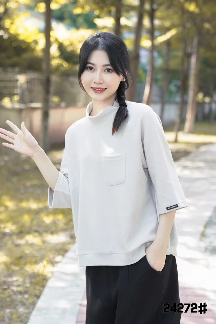 休闲短款七分袖纯棉衫开衫外搭白色时尚百搭夏季半袖宽松纯色