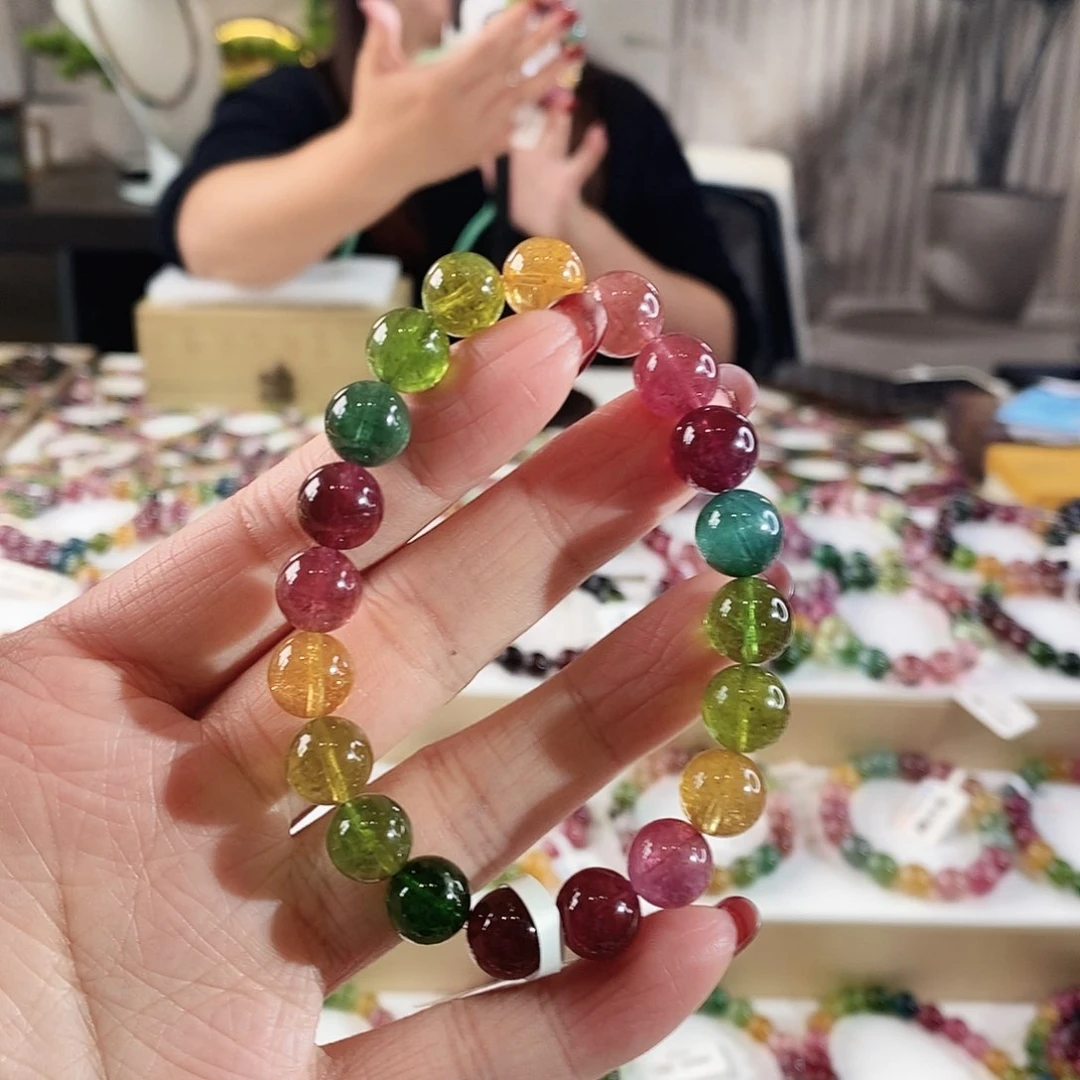 碧玺手串未镶嵌G2401单圈颜色微差