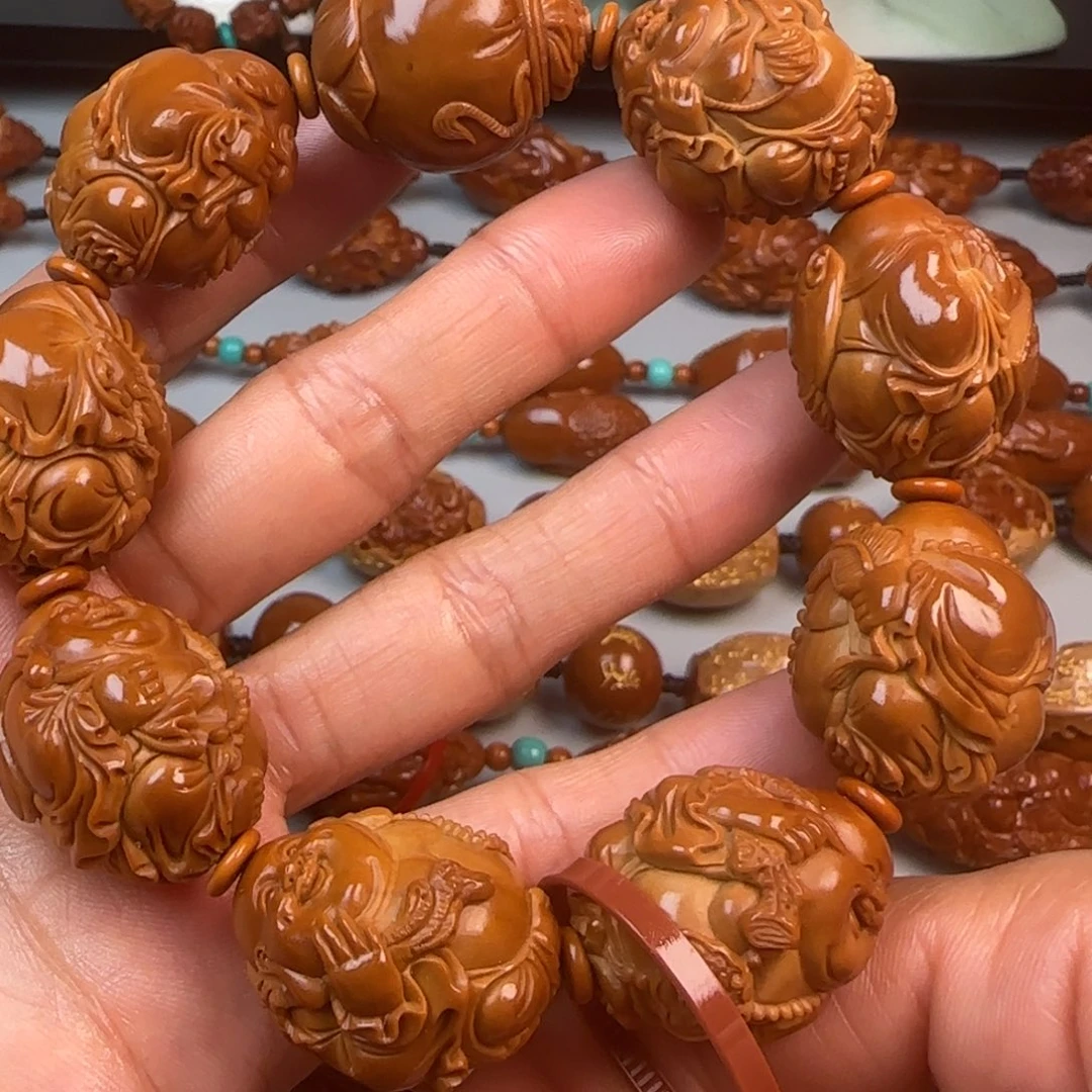 橄榄核手串/手链2.3尺寸油核八宝弥勒