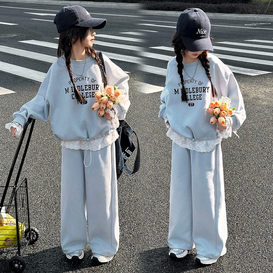 女童套装春秋2025新款洋气时髦儿童春装韩版小女孩开春休闲两件套