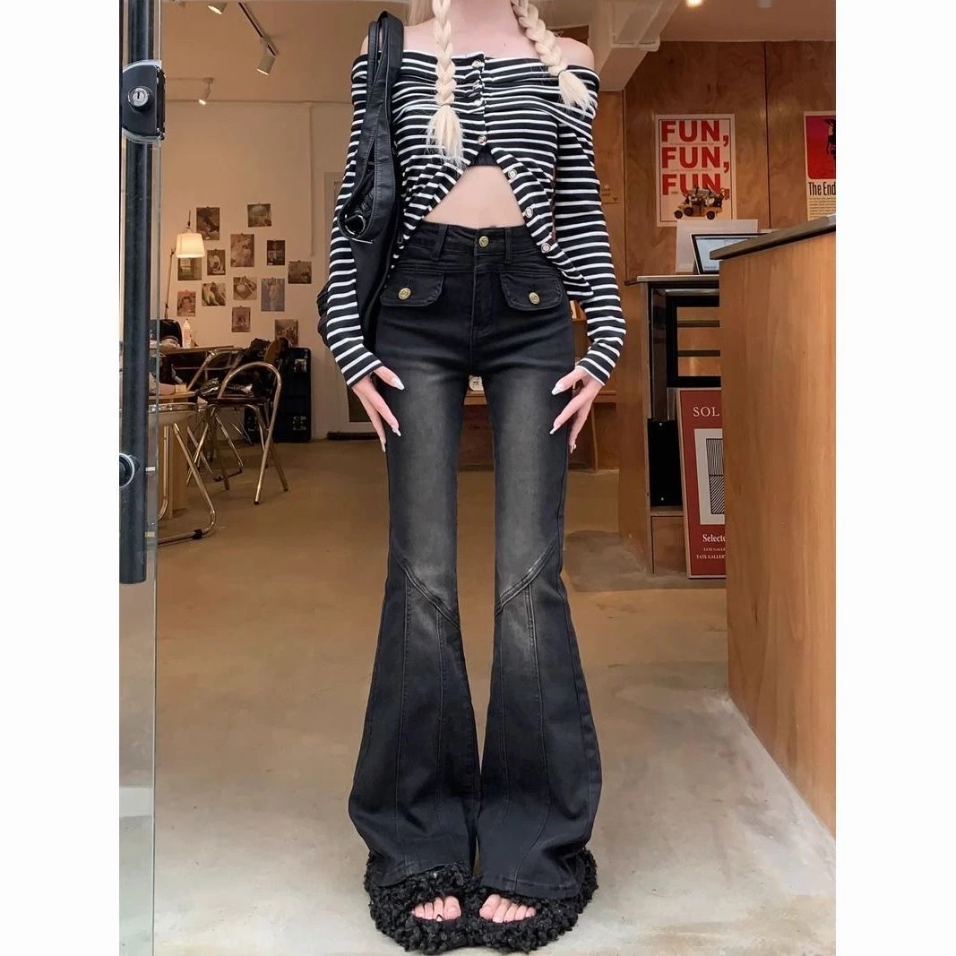 辣妹牛仔喇叭裤纯欲