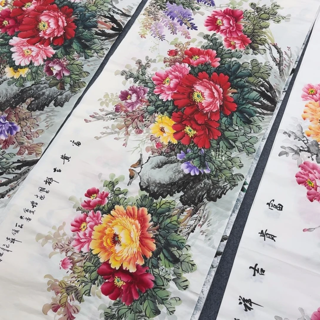 老***腾国画尺寸70X180纯手绘作品