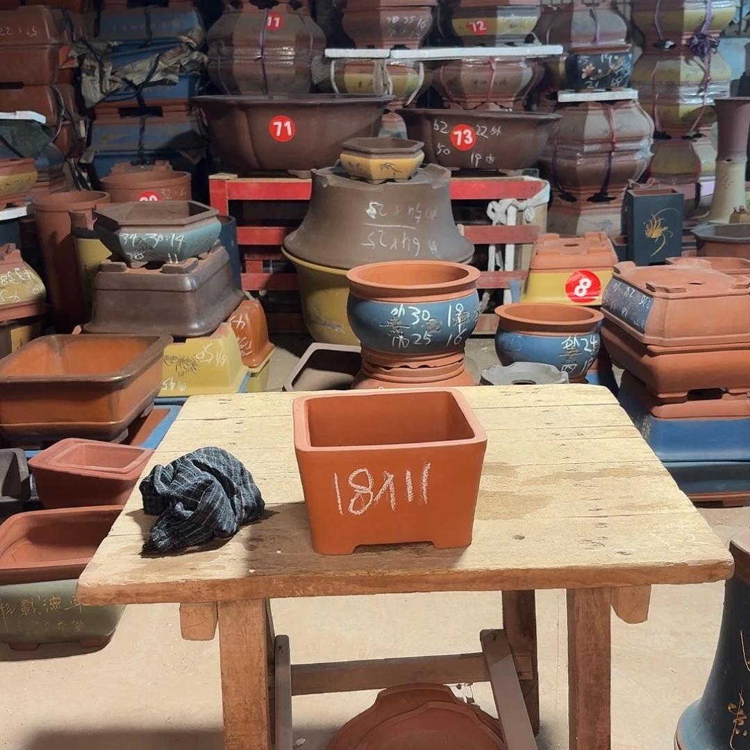 紫砂紫砂花盆四方一个