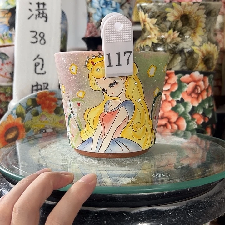 景德镇手绘花盆满38包邮偏远地区除外