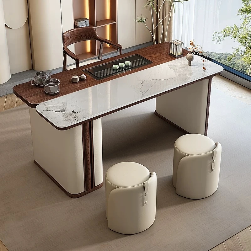 现代简约阳台岩板家用茶几轻奢小茶台功夫新中式阳台茶桌椅组合