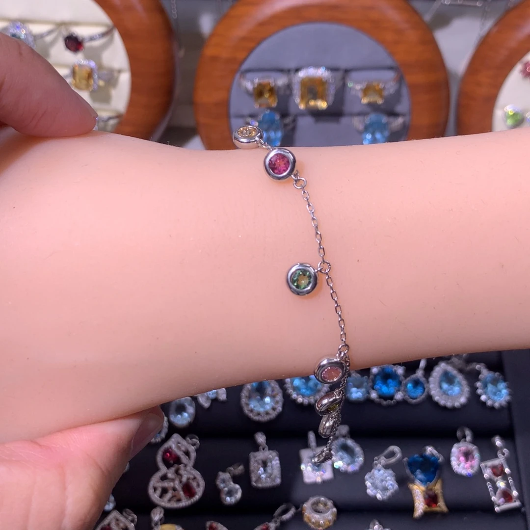 L****碧玺手链银S925镶嵌