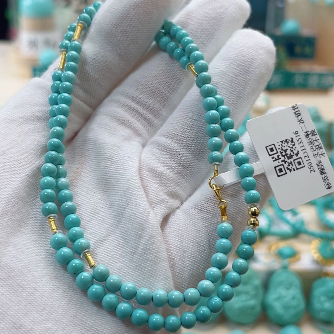 绿松石珠宝奇石18K金镶嵌