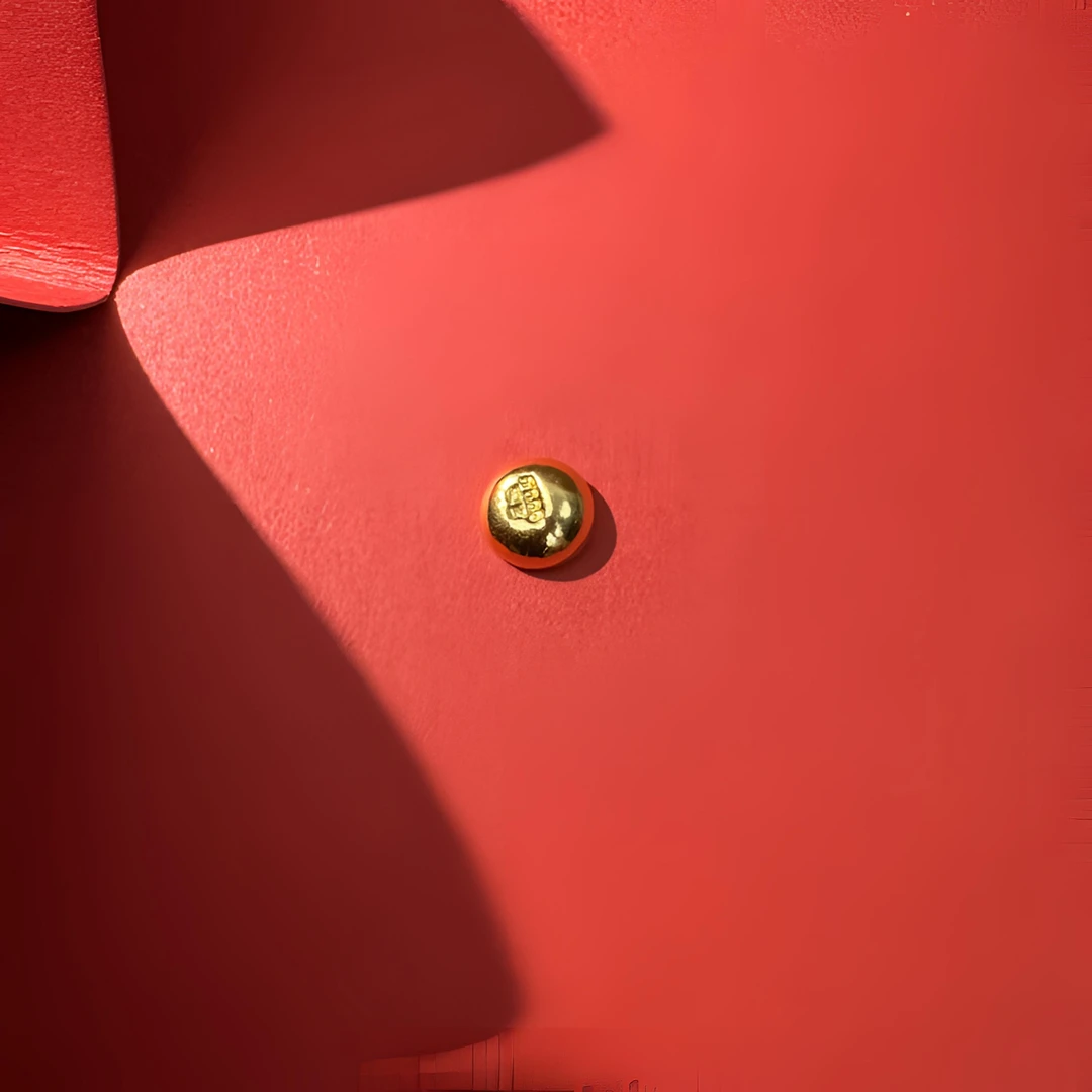 【华悦精选】足金999实心小金豆一颗一克黄金投资攒钱金豆 1g