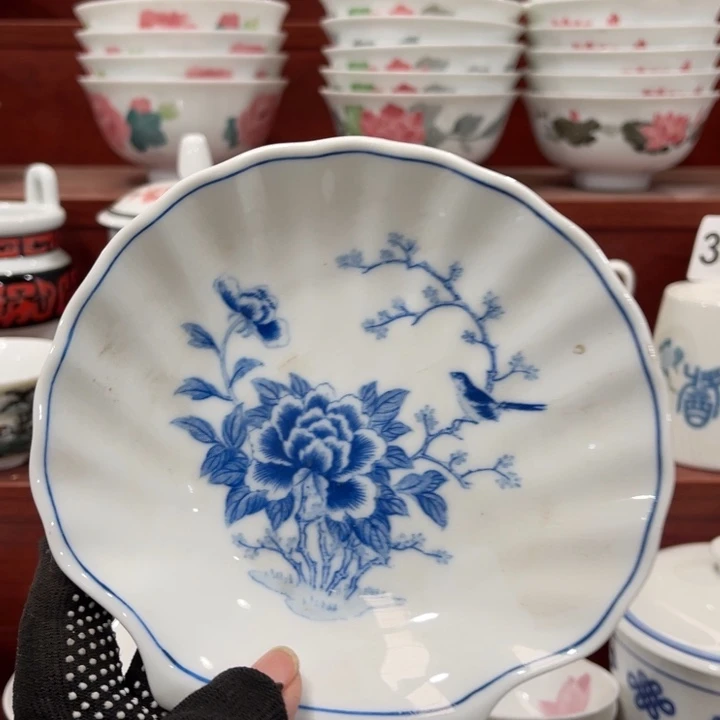 陶瓷醴陵釉下高温瓷小号贝壳盘