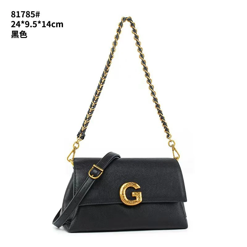 【RAIN.CUN】QYX-81785-黑色气质时尚百搭简约斜跨轻奢女包