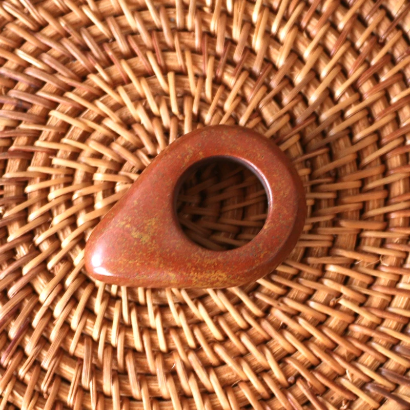 正宗泗滨红砭石戒指扳指男女同款多功能吊坠项链挂饰挂件