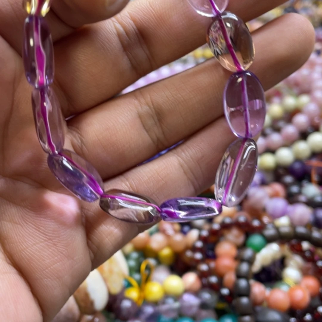 紫晶颈饰银S800镀金镶嵌