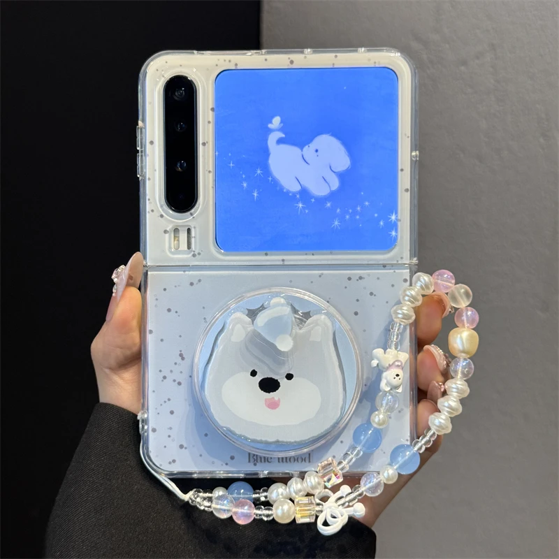 适用华为purax典藏版折叠屏手机壳pocket2旋转西高地狗狗磁吸支架