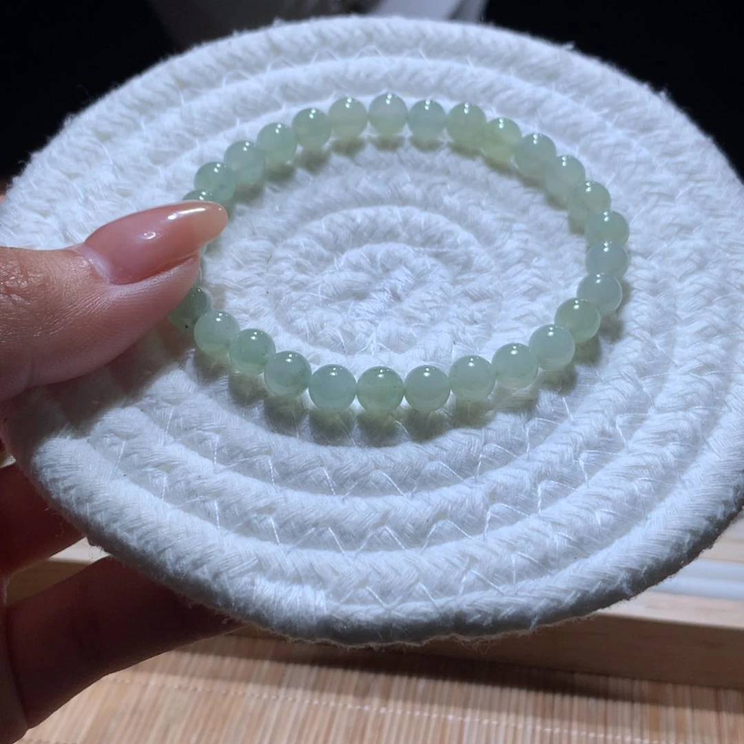 翡翠手串未镶嵌烟雨濛濛手串卡6