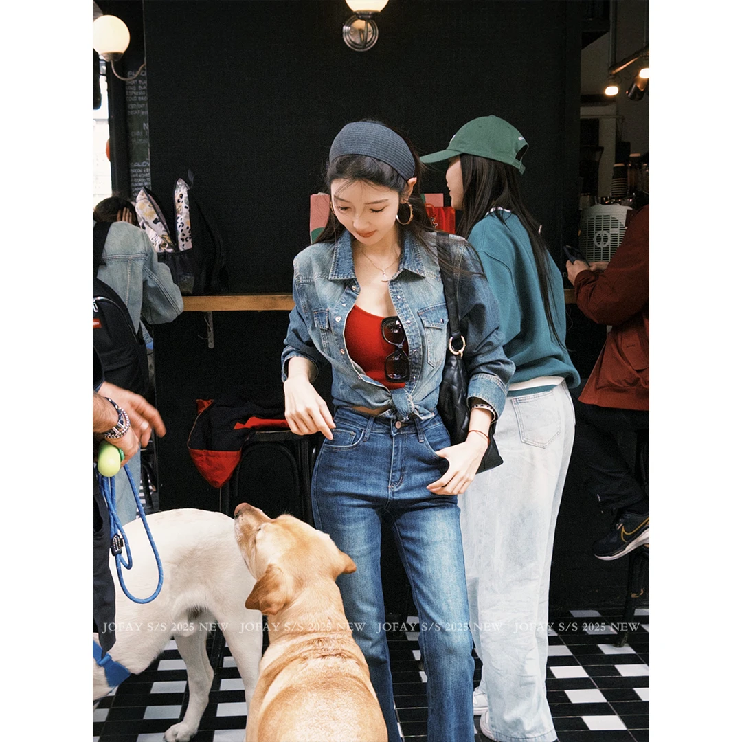 【CHASINGLIGHT】“香港街头牛仔外套”水洗牛仔宽松外套 W2750