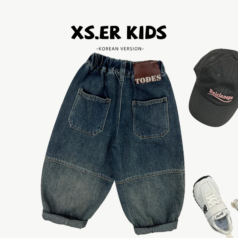 【小首尔】原版现货-qc5男童渐变牛仔裤秋季时尚贴标裤子HBB5879