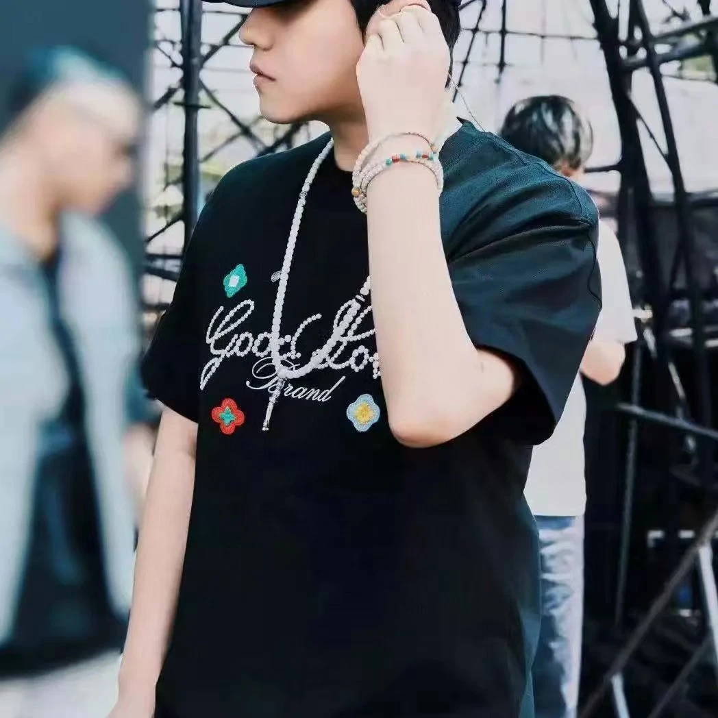 【七彩刺绣】G家300克纯棉宽松版男女同款短袖