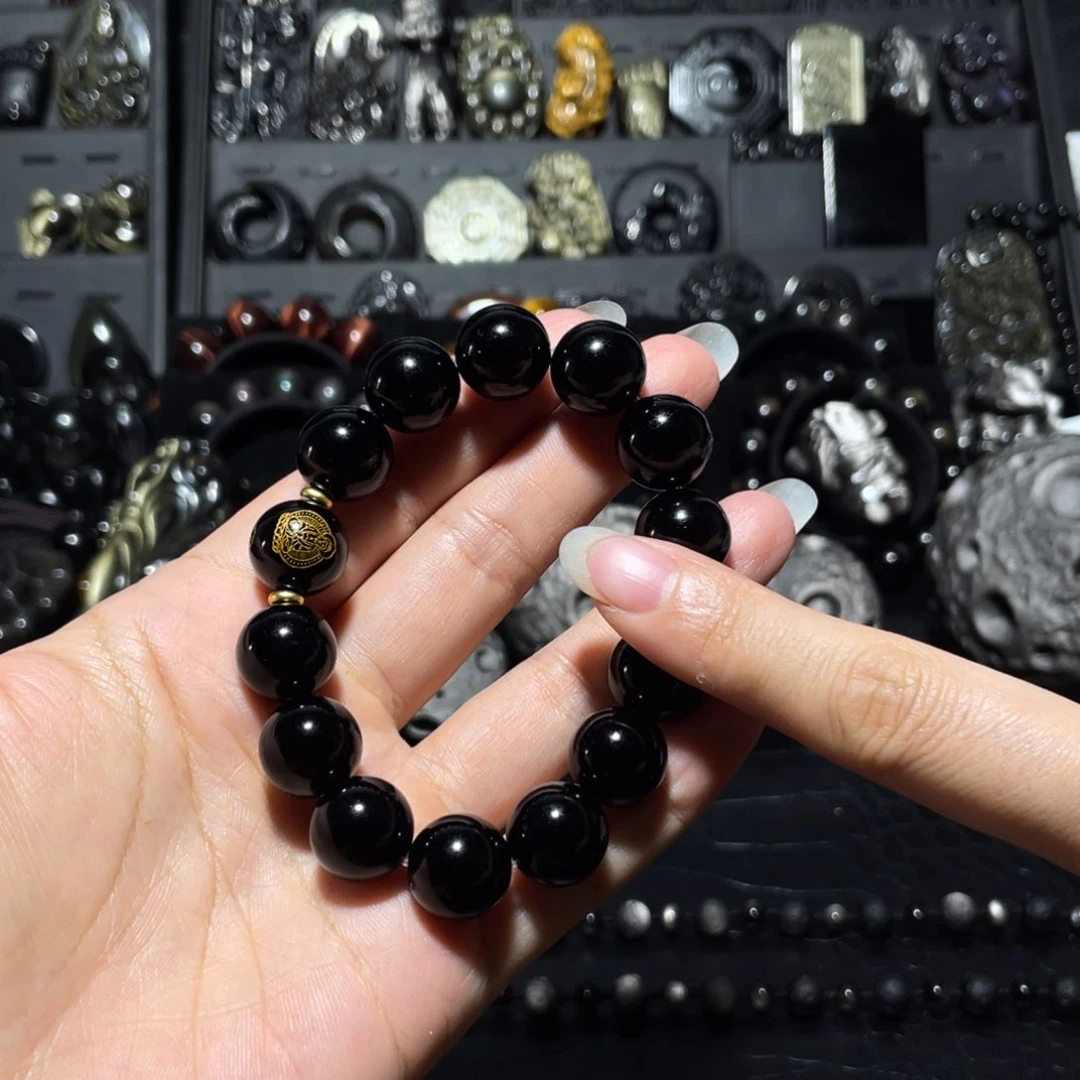 未镶嵌黑曜岩珠宝奇石喜*