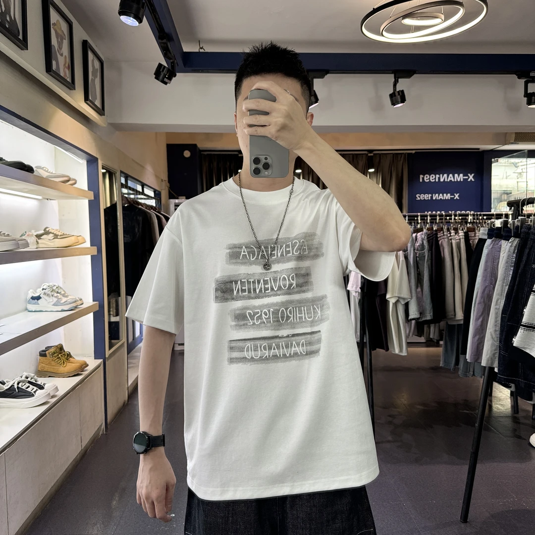 【冰川棉Tee】夏季凉感透气抗菌设计感字母短袖T恤#72202