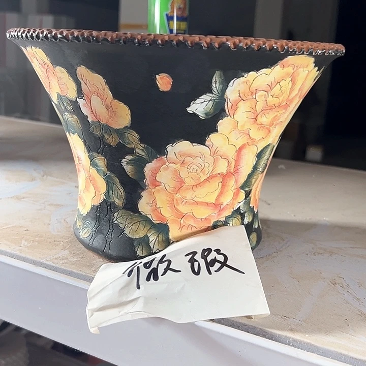 满39.9包邮景德镇手绘花盆糖*c