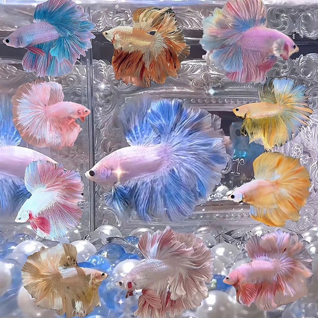 直播间链接【101-200】泰国斗鱼婚纱鱼网红大尾巴热带观赏鱼造景石