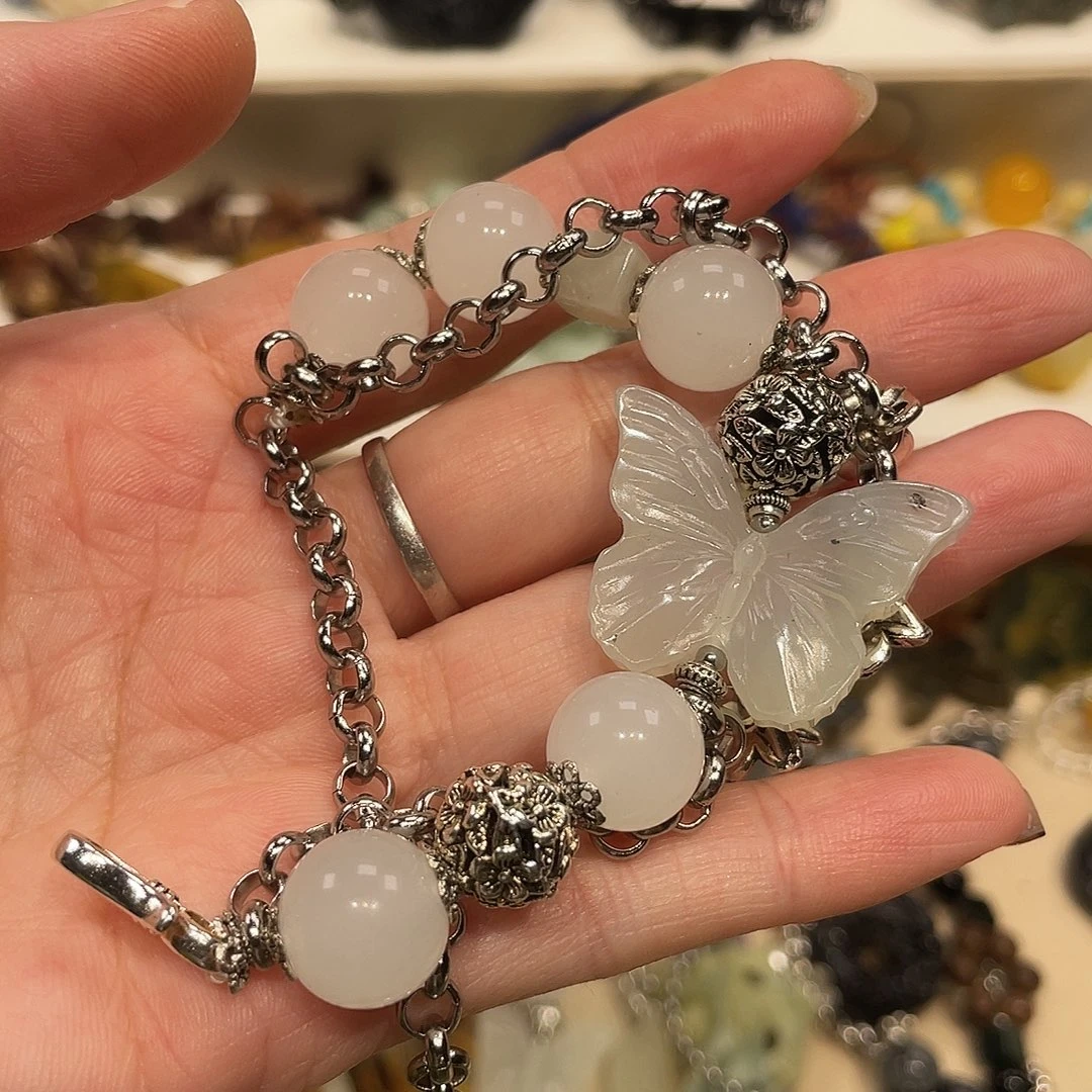 蛇纹石玉合金颈饰