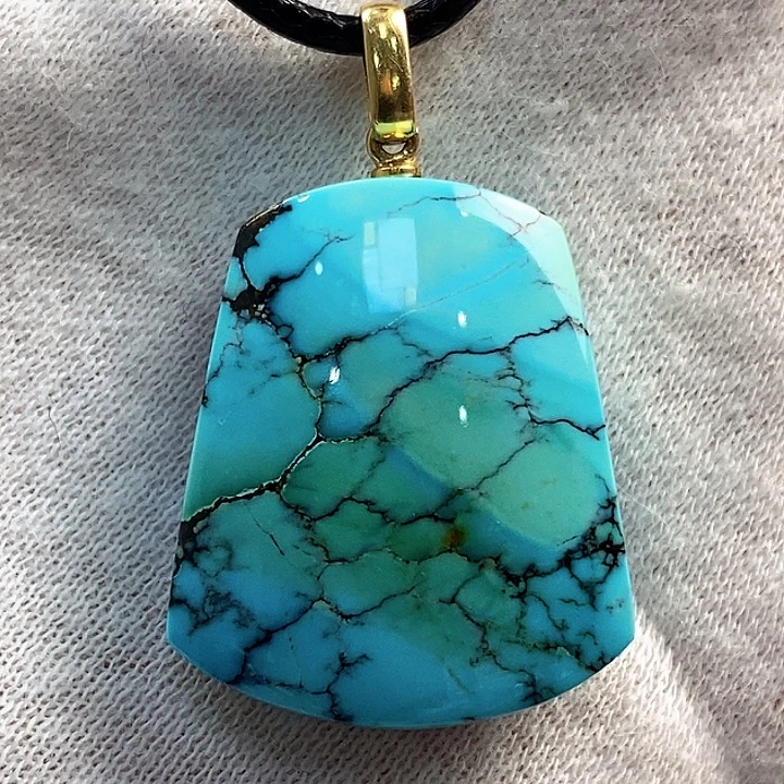 绿松石18K金镶嵌珠宝奇石