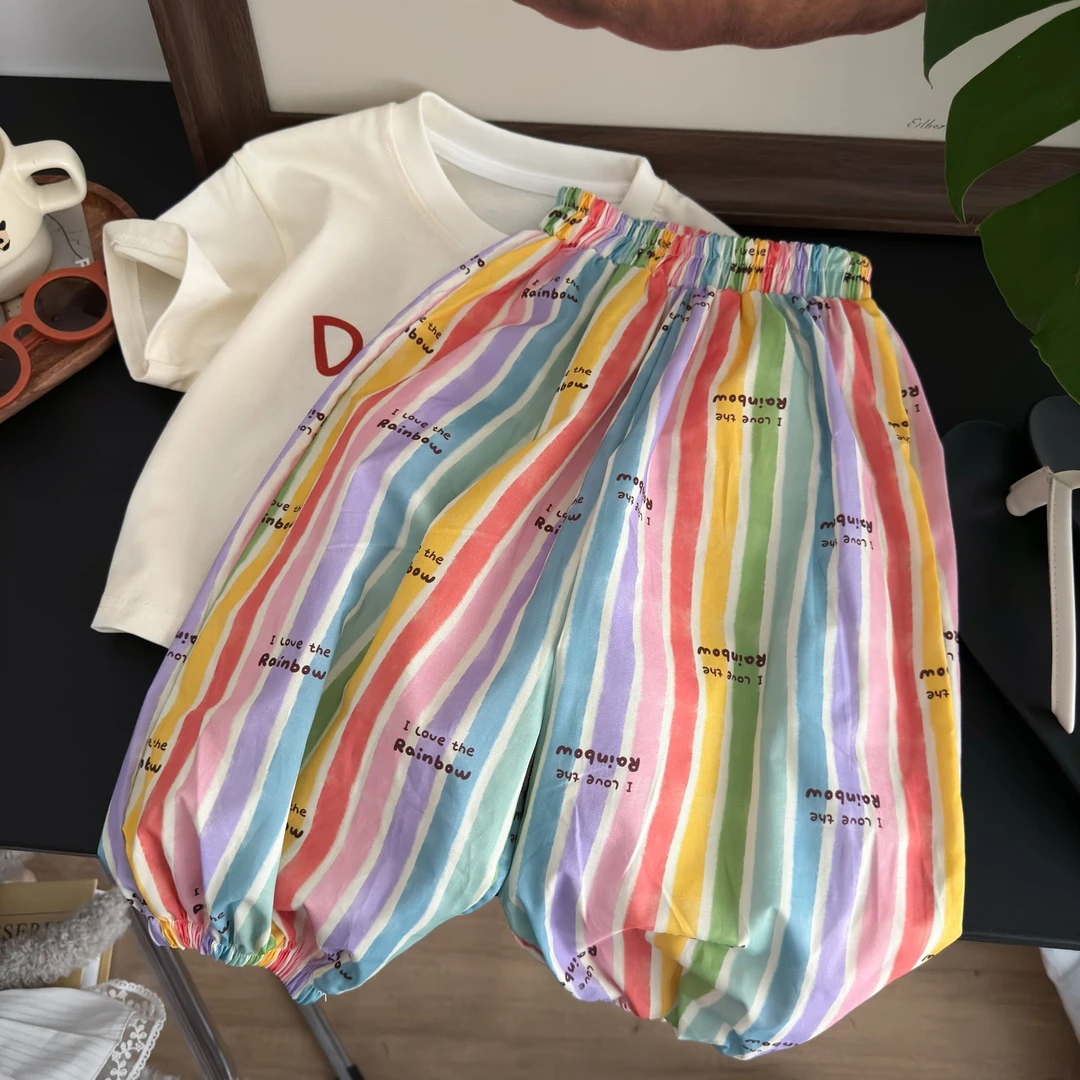 【多巴胺防蚊裤】儿童夏季彩虹防蚊裤男女卡通多巴胺防蚊裤