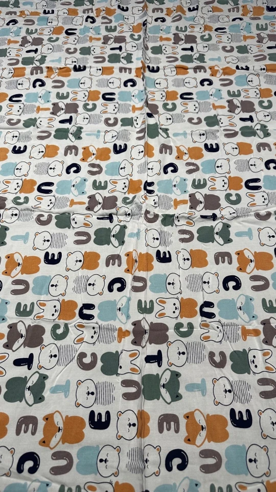 卡通斜纹布料纯棉儿童宝宝婴儿床品被套被罩面料幼儿园全棉定制