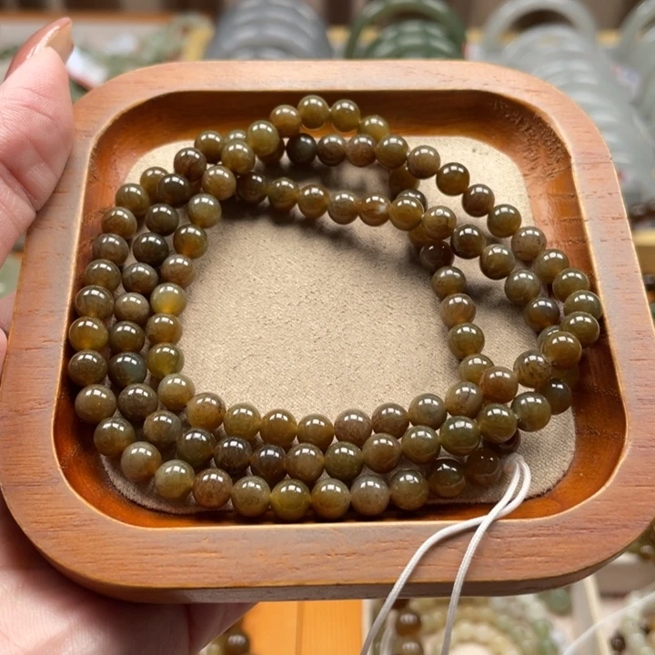 和田玉珠串6mm未镶嵌