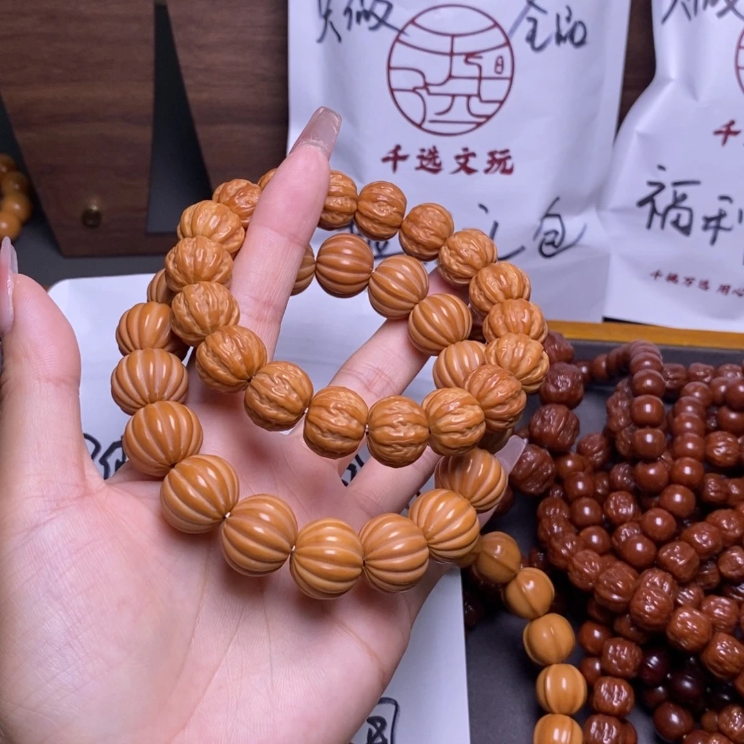 猴头核桃手串京八棱瓜珠