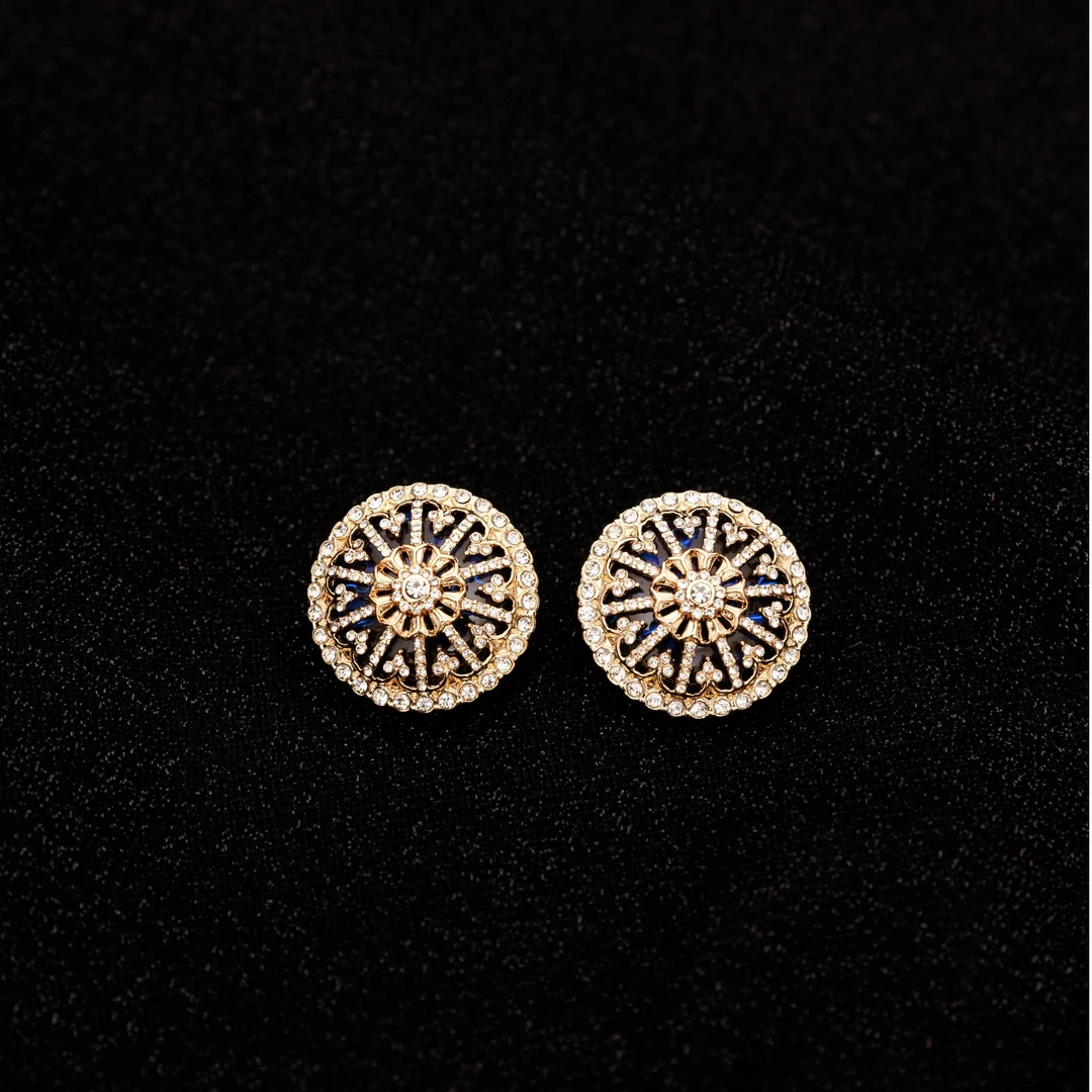 铜合金琉璃耳饰 复古重工镶嵌琉璃耳钉 es0172