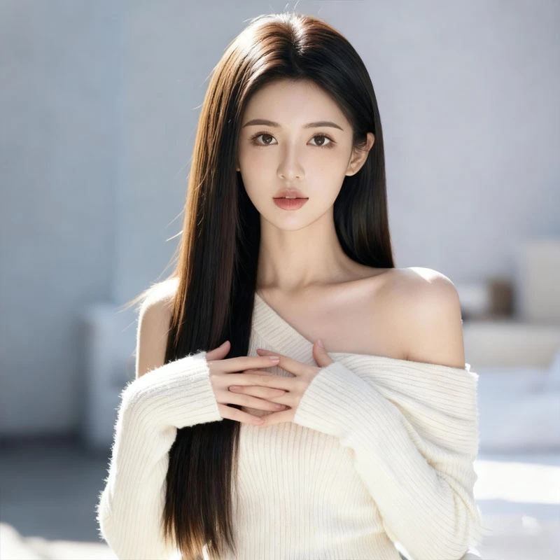 新款60cm微针透气无刘海超逼真发际线全真人发丝头套